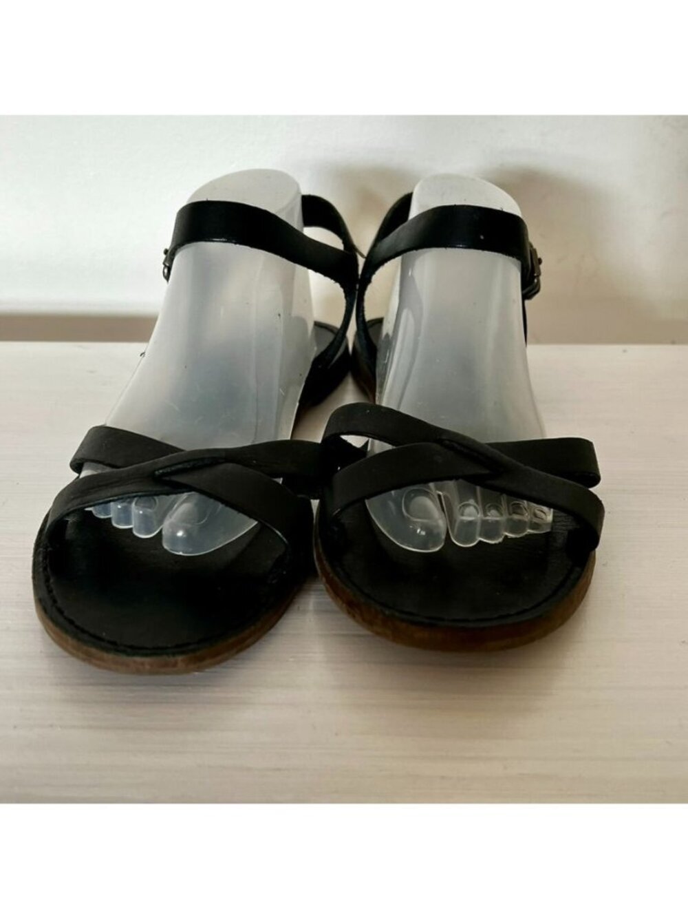 Madewell Black Leather Crisscross Sandals Ankle Strap Size 7 Boho Minimalist - Picture 3 of 8